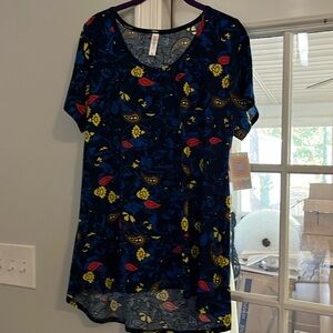 LuLaRoe blue floral classic top new‎ with tags size XL